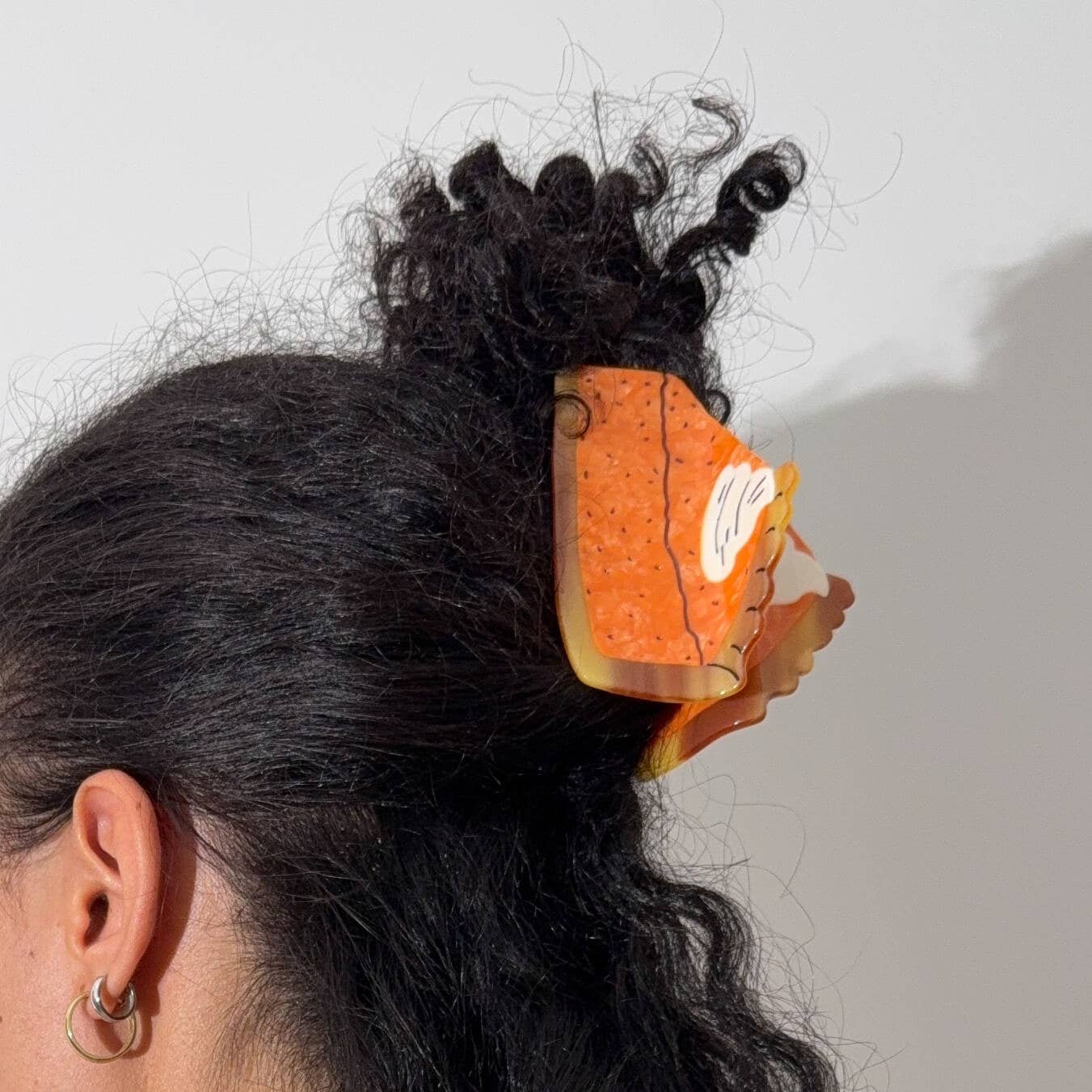 Large Pumpkin Pie Hair Claw Clip by Jenny Lemons
