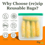 Reusable Gallon Storage Bags - Colored - 4 Piece Set by Rezip Co.