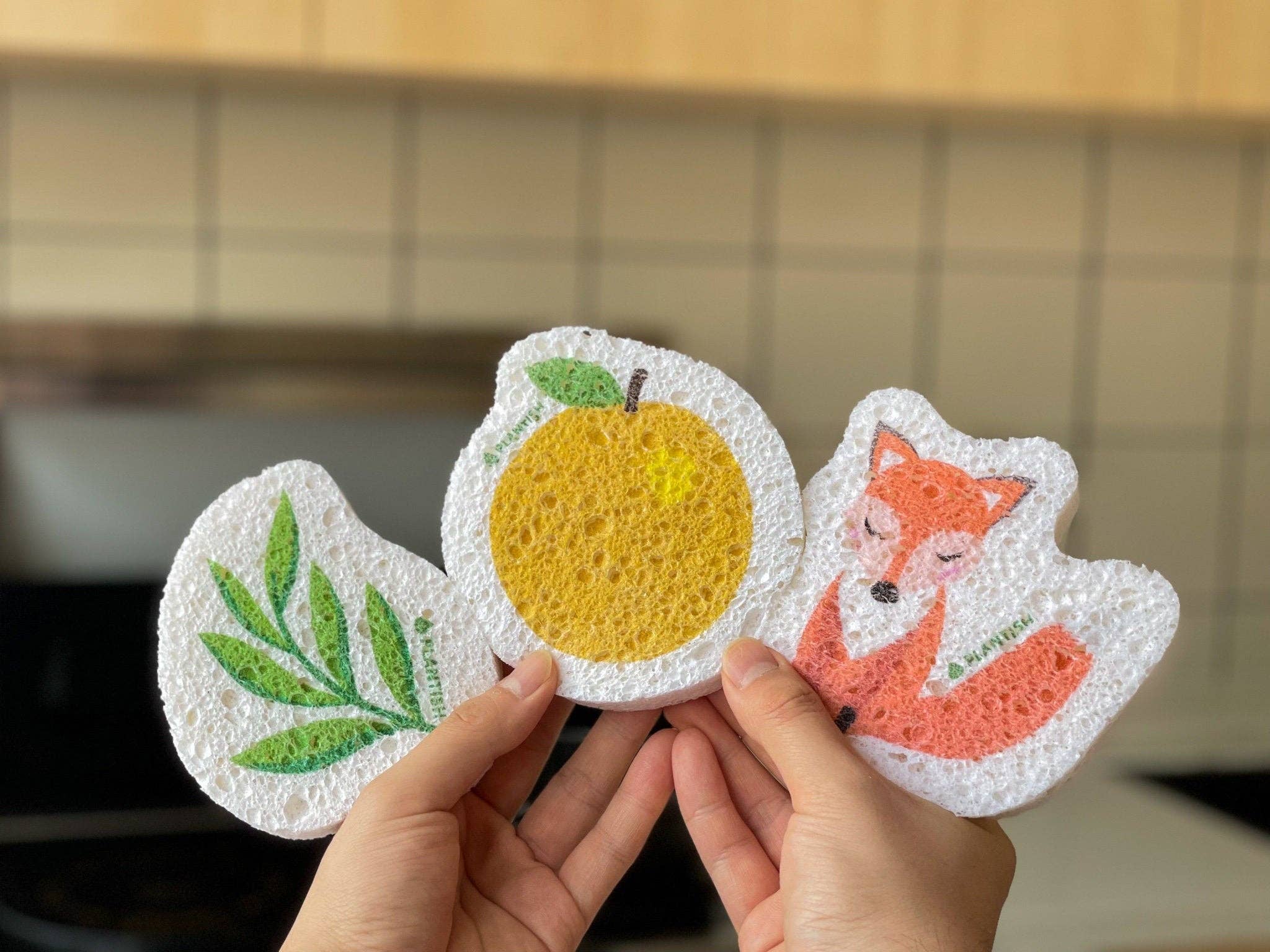 Orange Pop-up Sponge - 100% Cellulose, Plastic-Free by Plantish