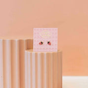 Strawberry Enamel Earrings by Jenny Lemons