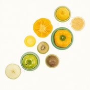 Sage Green Reusable Silicone Food Savers (Set of 5) by Food Huggers