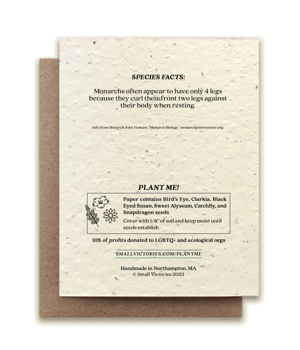 Monarch Butterfly Plantable Wildflower Seed Card by Small Victories