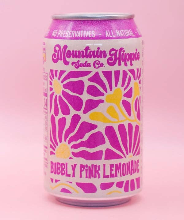 Bubbly Pink Lemonade Natural Soda by Mountain Hippie Soda Co.