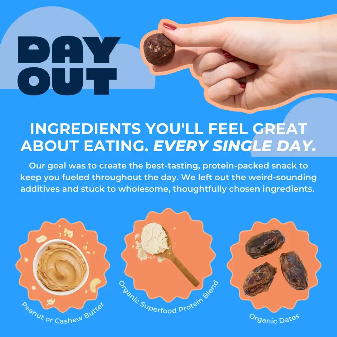 Brownie Batter Protein Balls - 12 g protein by Day Out