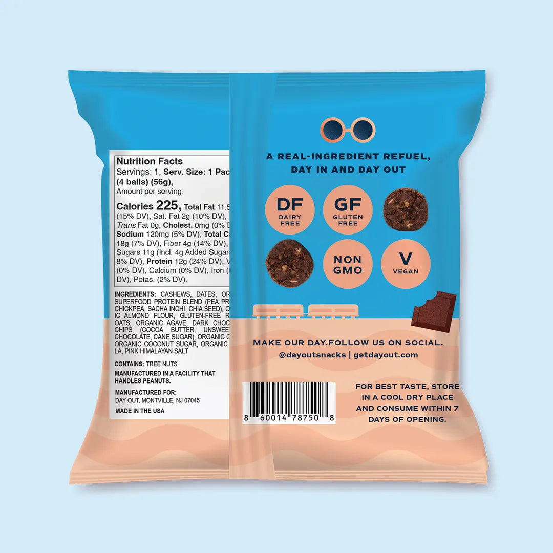 Brownie Batter Protein Balls - 12 g protein by Day Out