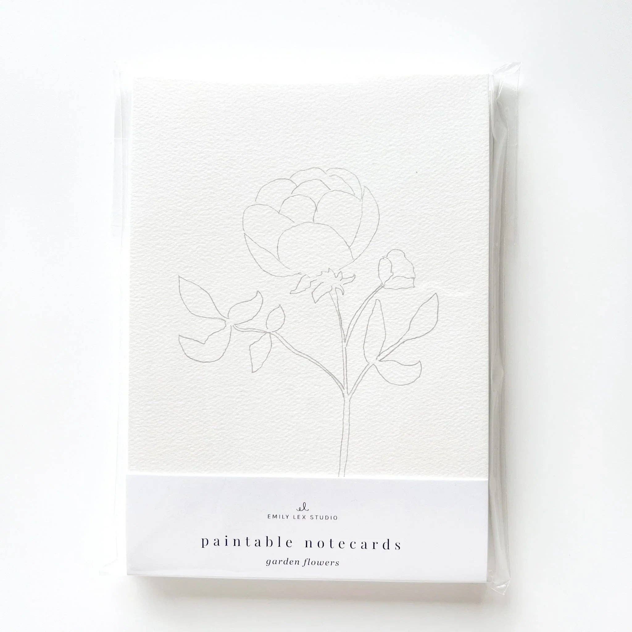 Garden Flowers Paintable Watercolor Notecard Set by emily lex studio