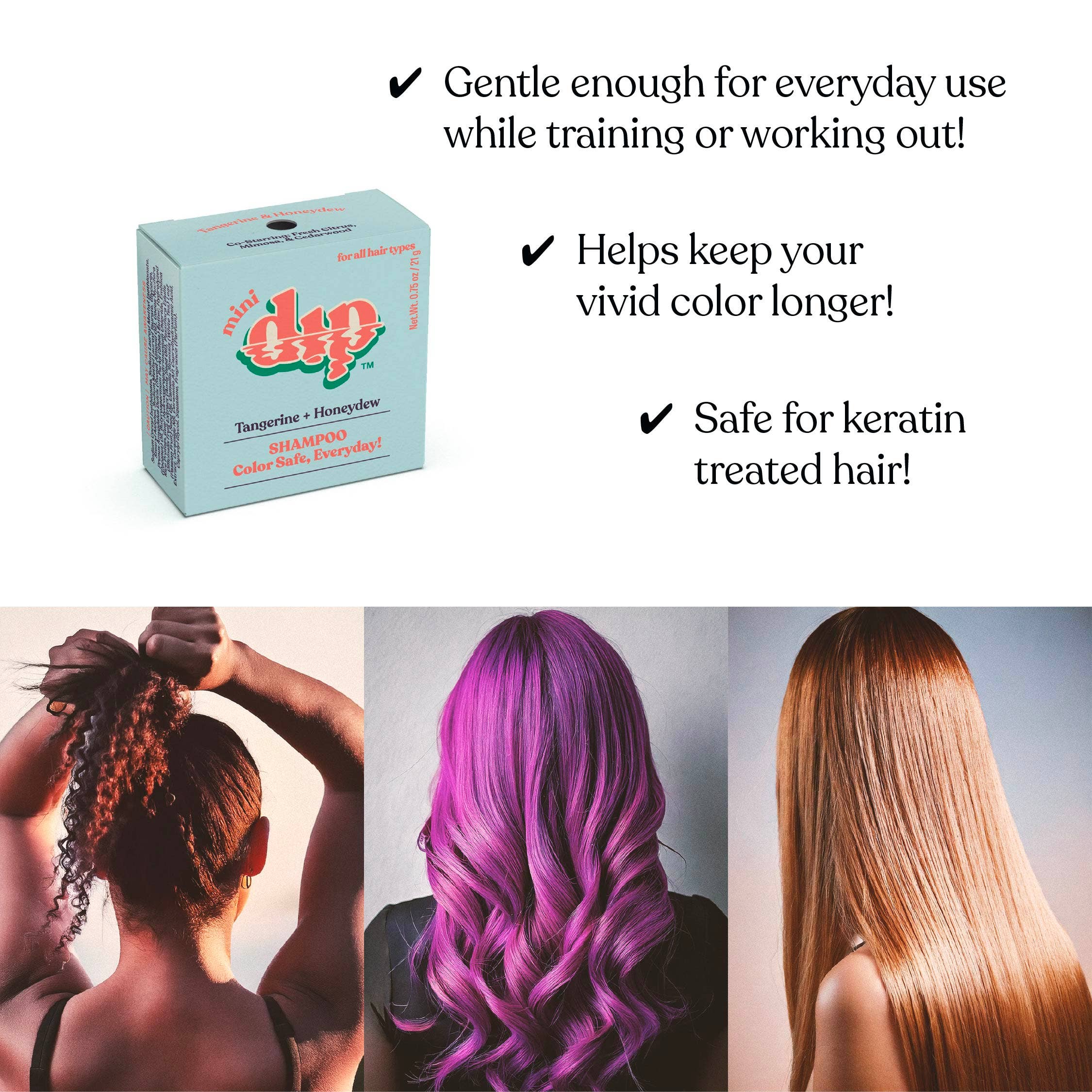 Mini Tangerine & Honeydew Shampoo Bar: Color Safe, Everyday by Dip