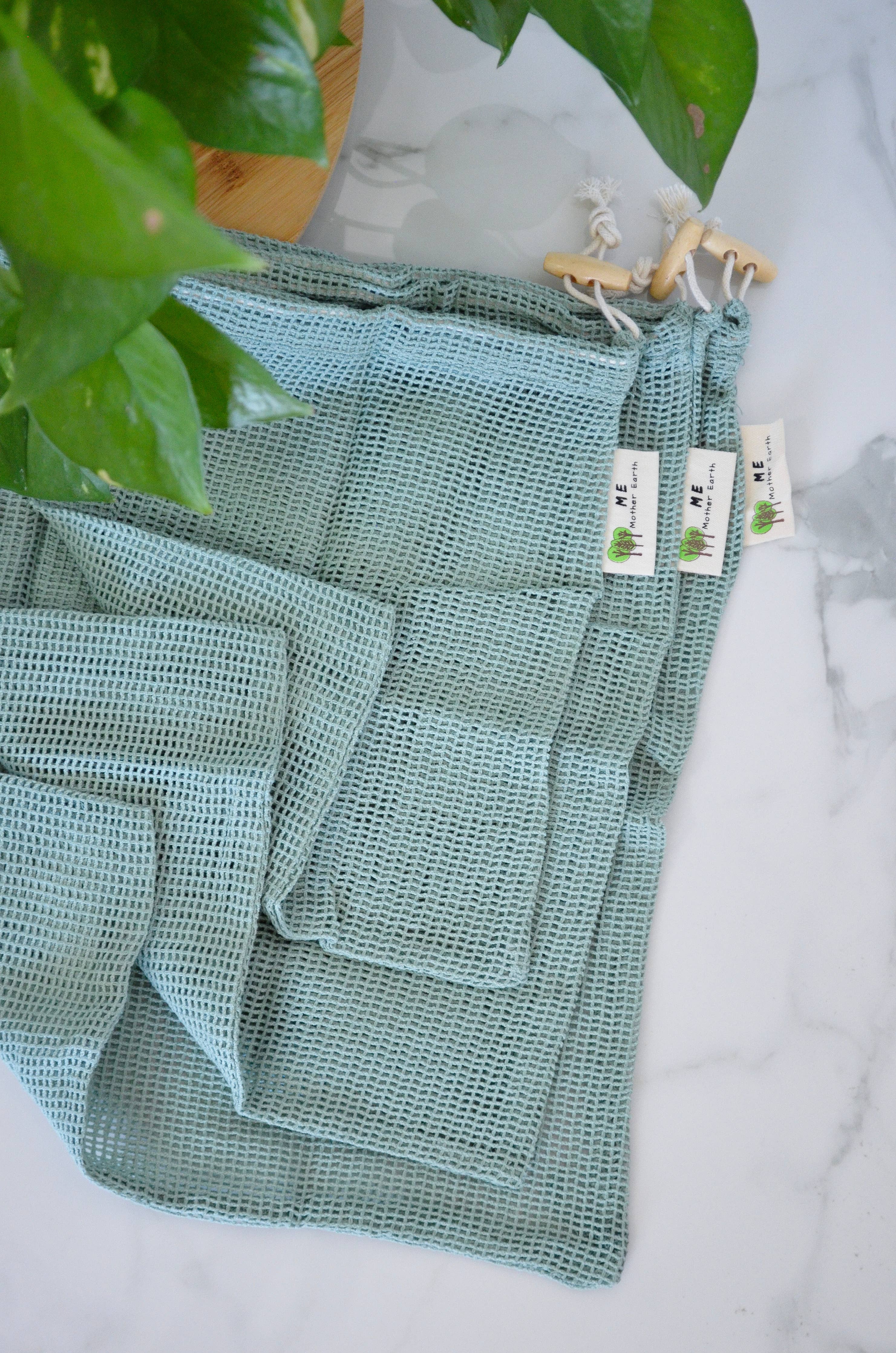 Organic Cotton Mesh Produce Bags - 3 Pack by Me Mother Earth