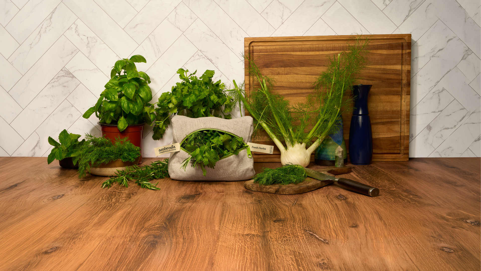 Reusable Fresh Herb Linen Bag by Ambrosia Bag