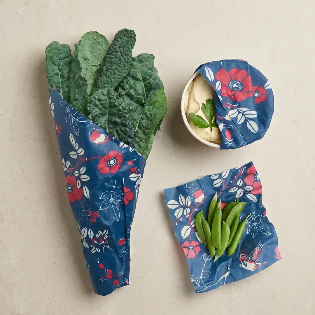 Reusable Beeswax Food Wrap - Set of 3 Wraps: Small, Medium, Large by Bee's Wrap