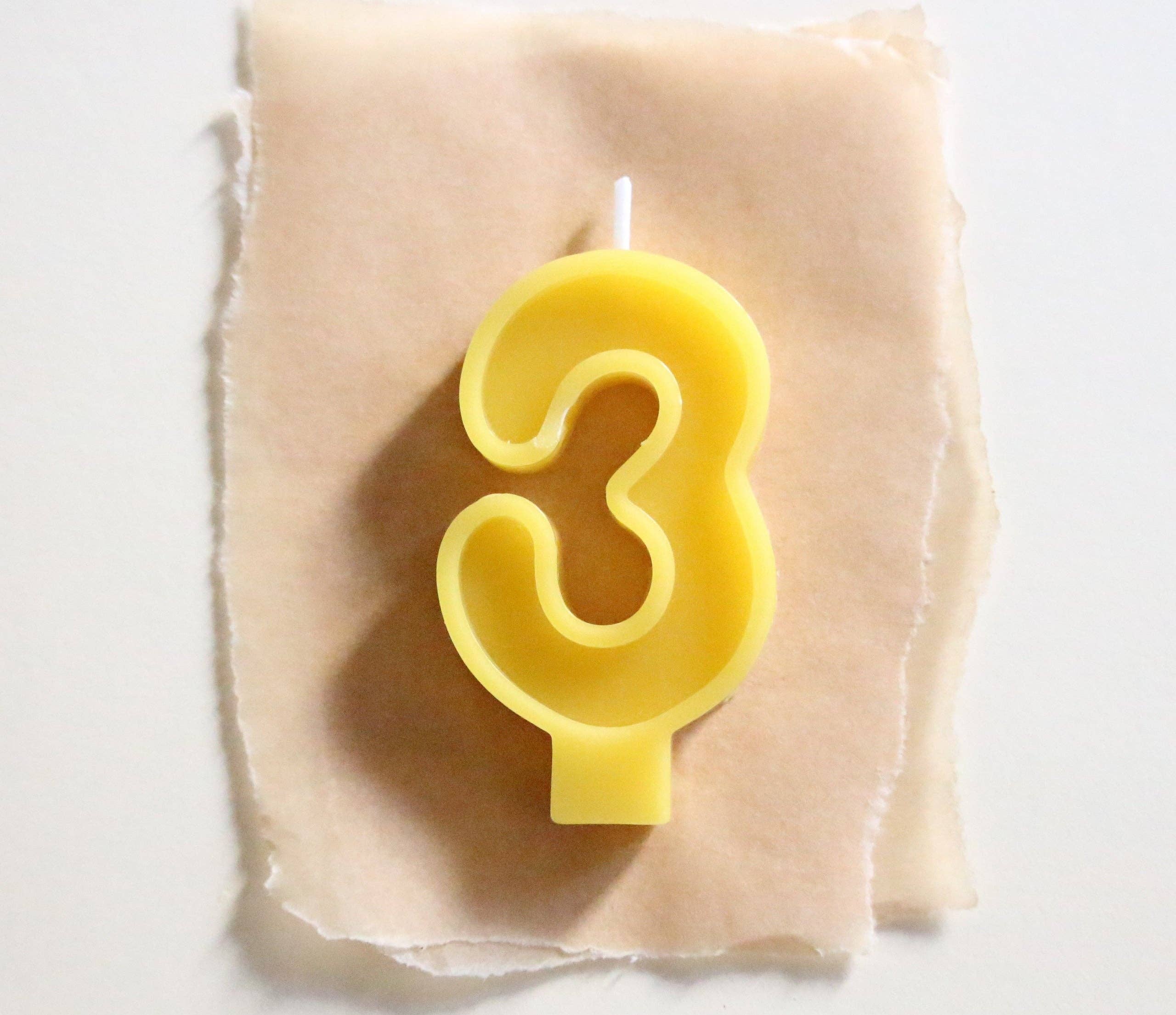 Beeswax Number Birthday Candles by FD Market