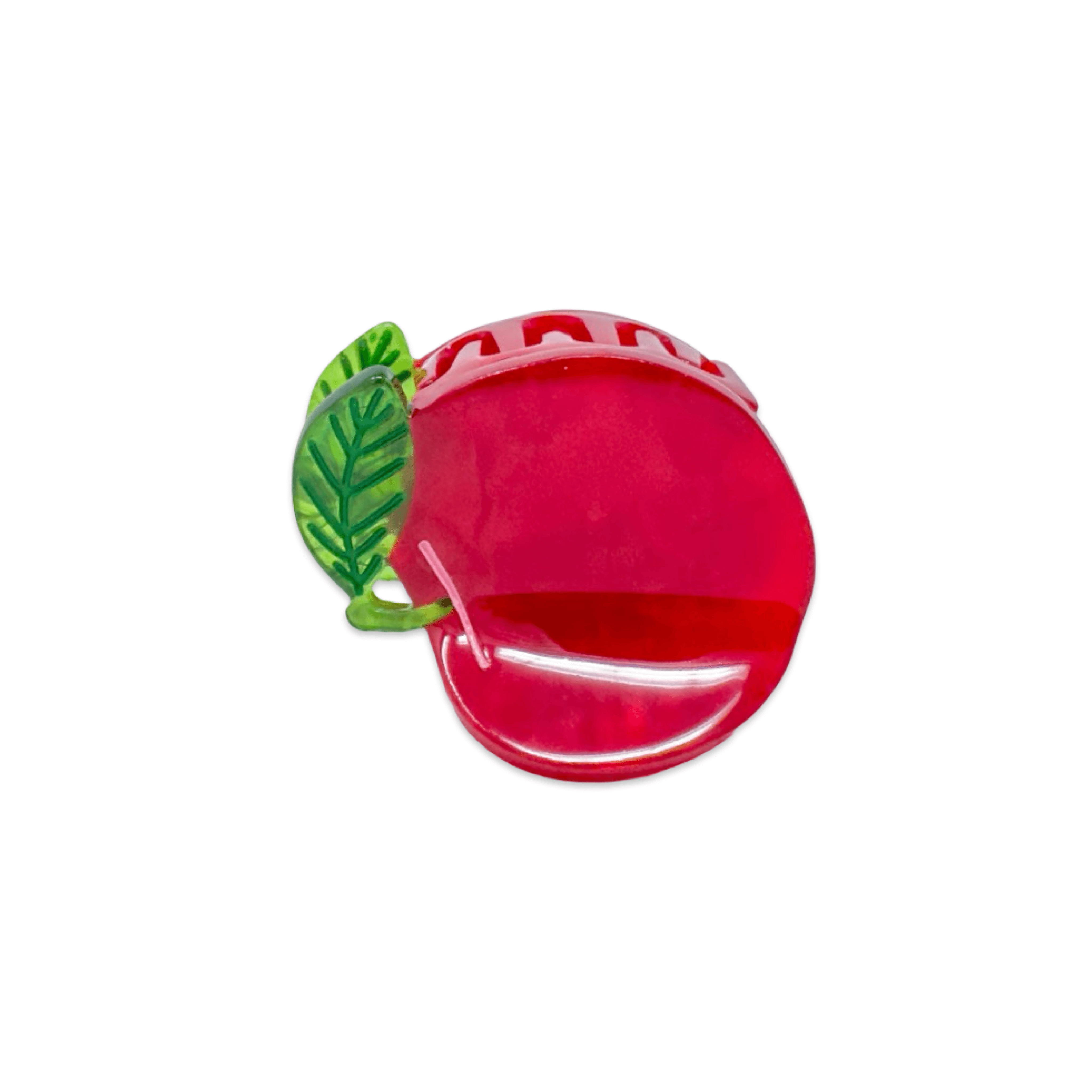 Mini Red Apple Hair Claw Clip by Jenny Lemons