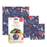 Reusable Beeswax Food Wrap - Set of 3 Wraps: Small, Medium, Large by Bee's Wrap