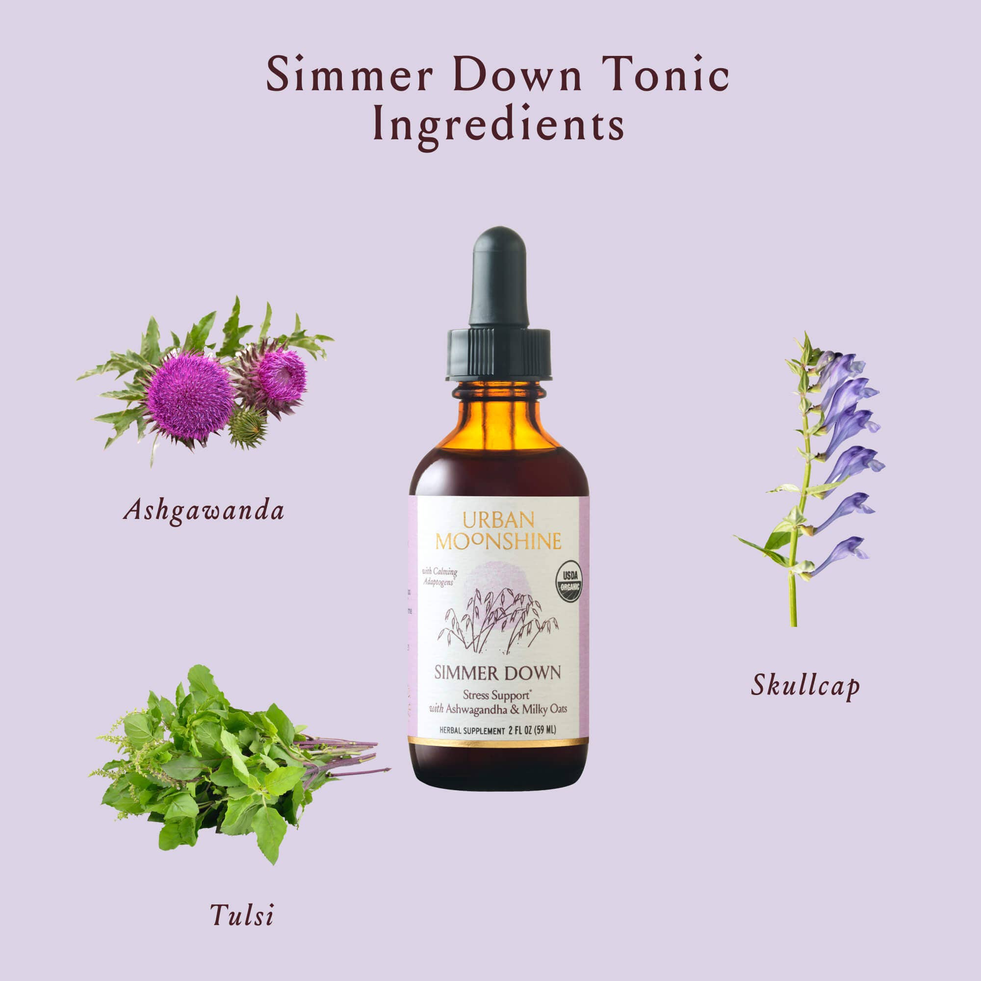 Simmer Down Tonic - Herbal Stress Support w/ Ashwagandha by Urban Moonshine