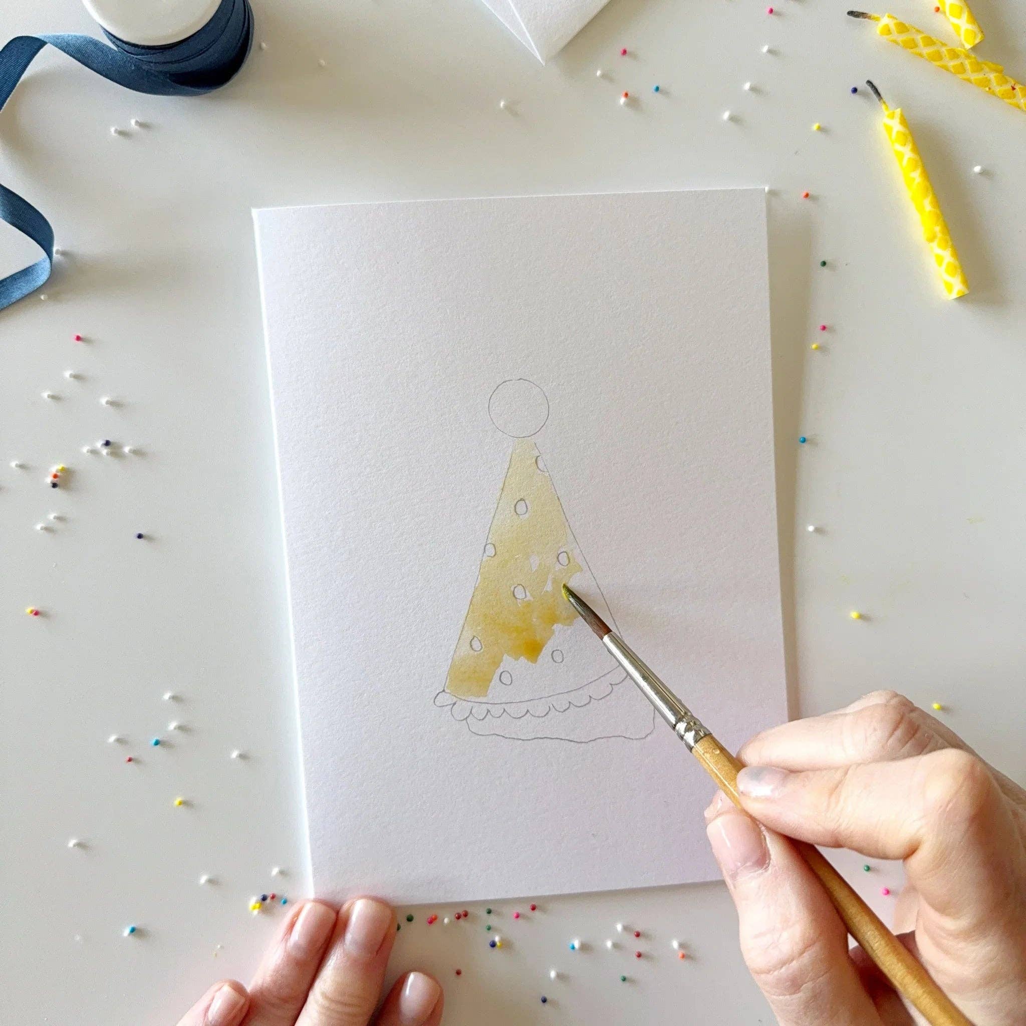 Celebrate Paintable Watercolor Notecard Set by emily lex studio