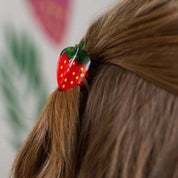 Mini Red Strawberry Hair Claw Clip by Jenny Lemons