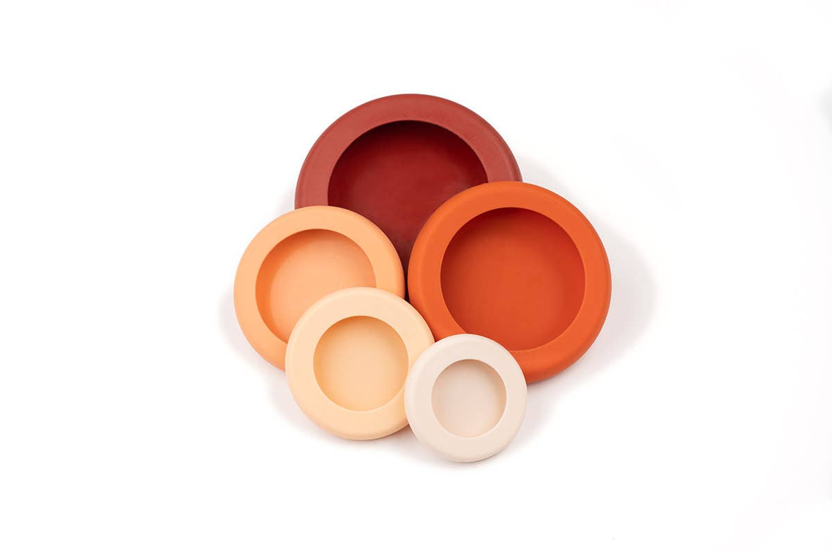 Reusable Silicone Food Savers - Terra Cotta (Set of 5) by Food Huggers