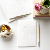 Garden Flowers Paintable Watercolor Notecard Set by emily lex studio