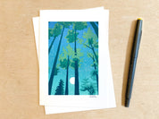 Full Moon Forest Greeting Card by Nan Onkka Prints
