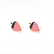 Strawberry Enamel Earrings by Jenny Lemons