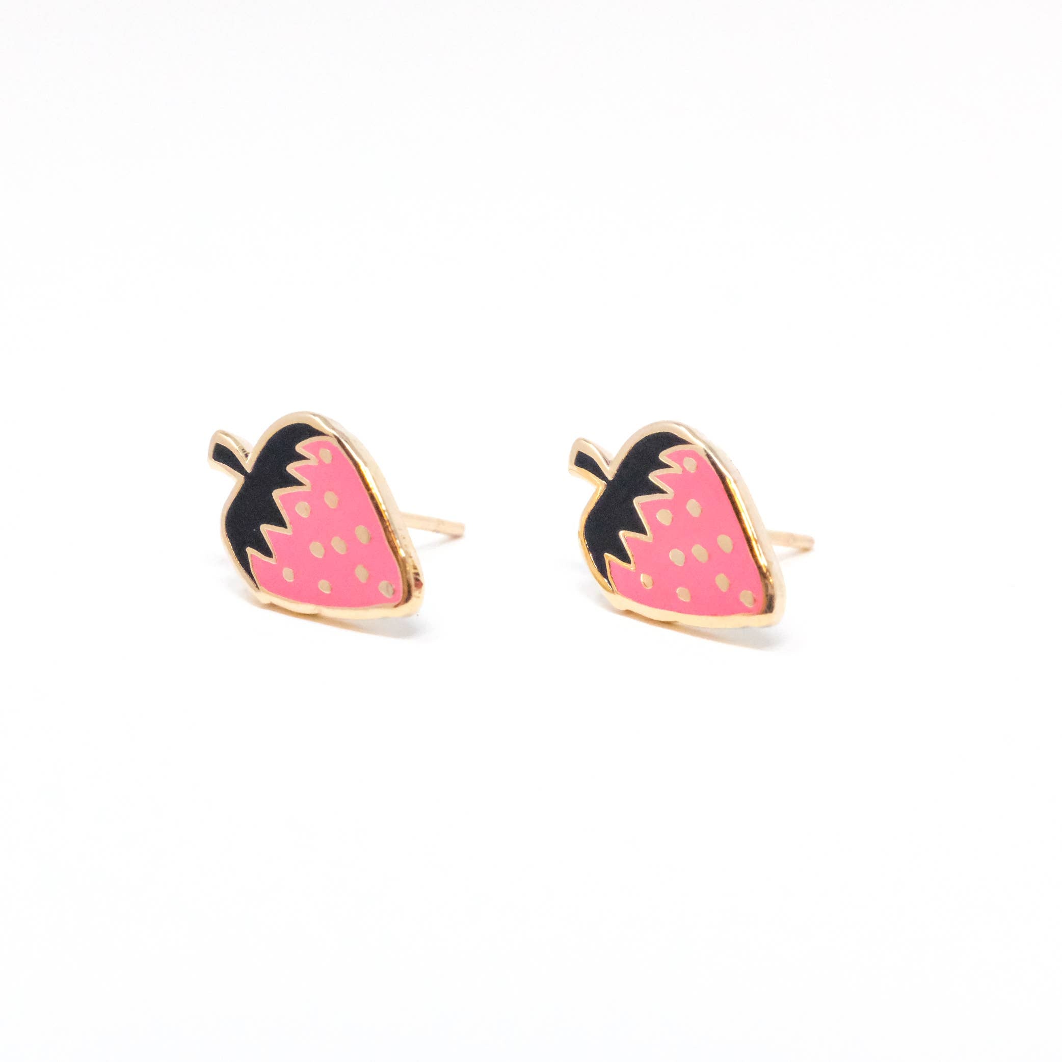Strawberry Enamel Earrings by Jenny Lemons