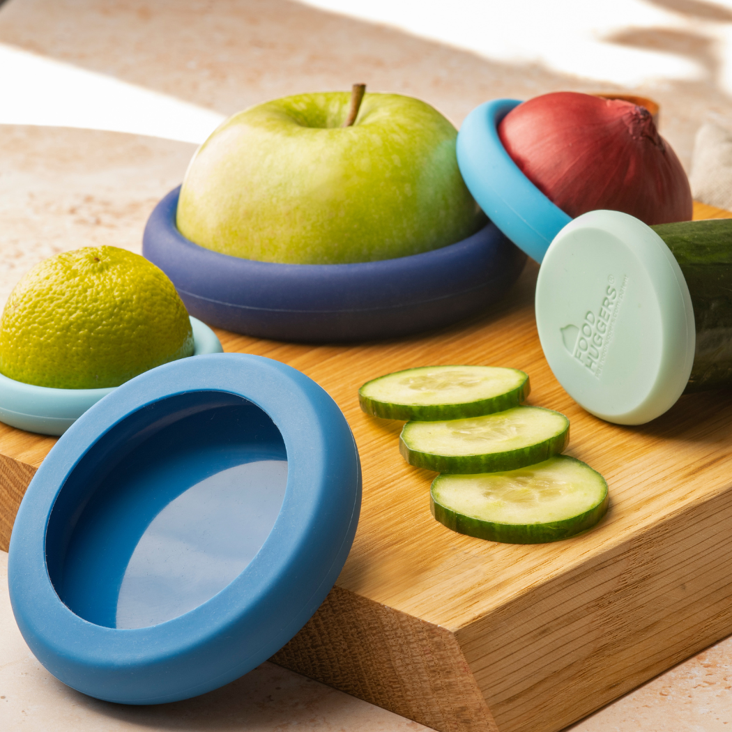 Ice Blue Reusable Silicone Food Savers (Set of 5) by Food Huggers