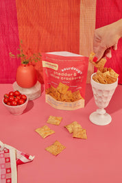 Sourdough Cheddar & Chive Crackers by Unbothered Foods