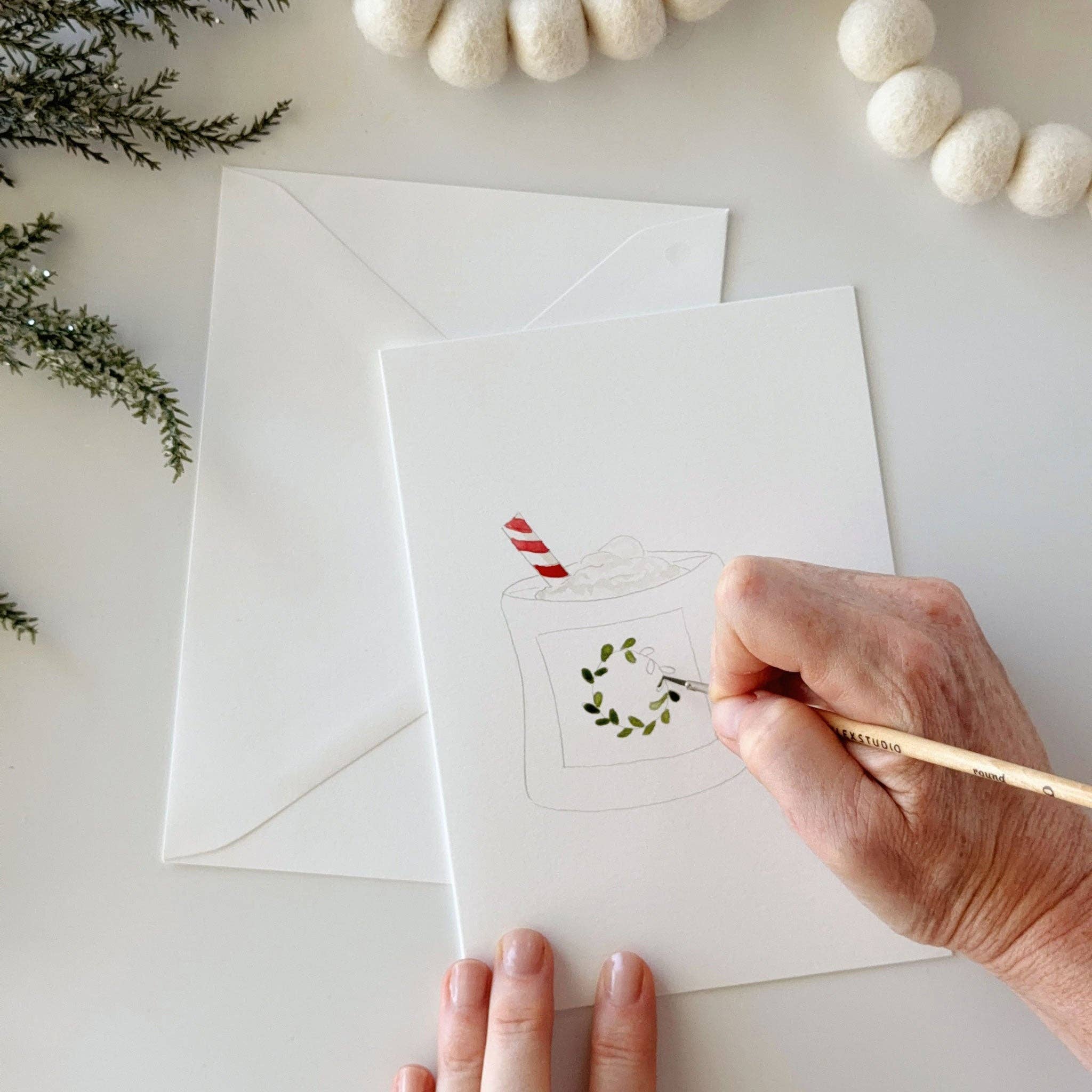 Warm + Cozy Paintable Notecard Set by emily lex studio