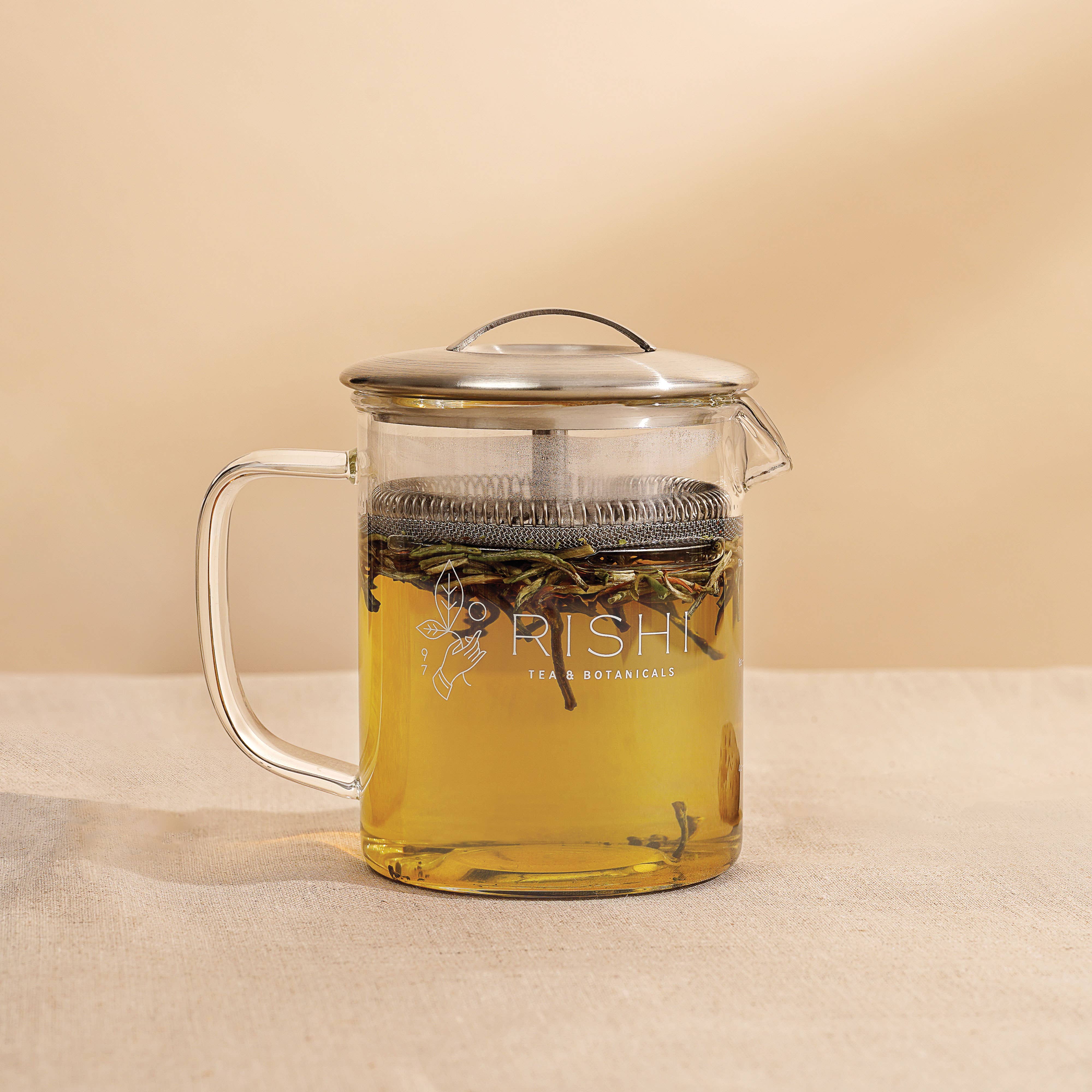 400mL Simple Brew Borosilicate Glass Teapot for Loose Tea by Rishi Tea & Botanicals