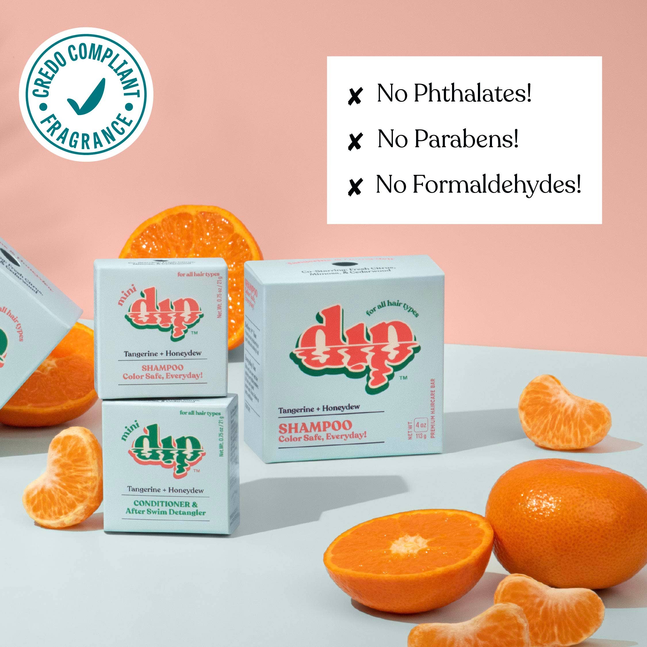Mini Tangerine & Honeydew Shampoo Bar: Color Safe, Everyday by Dip