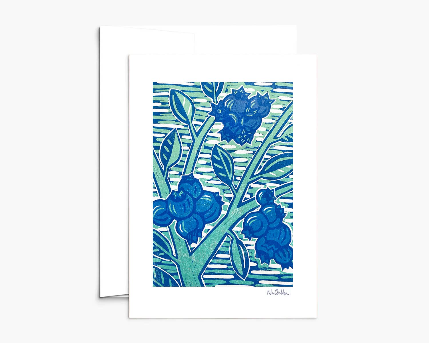Blueberries Greeting Card by Nan Onkka Prints