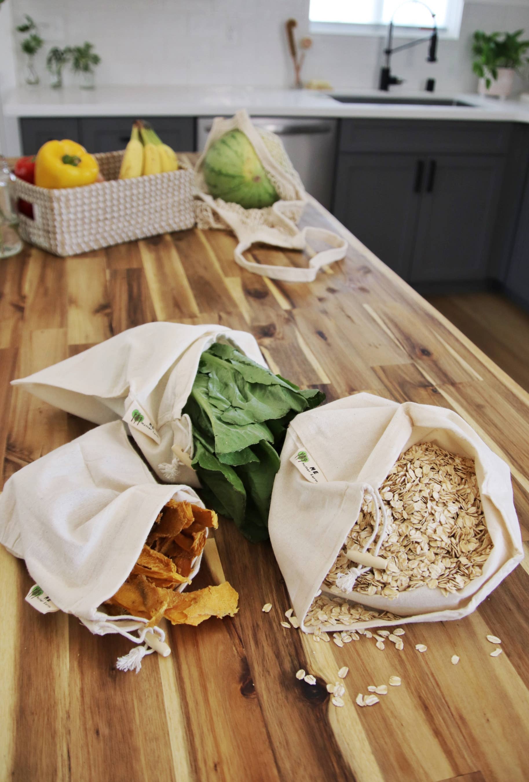 Cotton Muslin Bulk Shopping Bags 3-Pack by Me Mother Earth