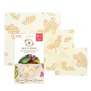 Reusable Beeswax Food Wrap - Set of 3 Wraps: Small, Medium, Large by Bee's Wrap