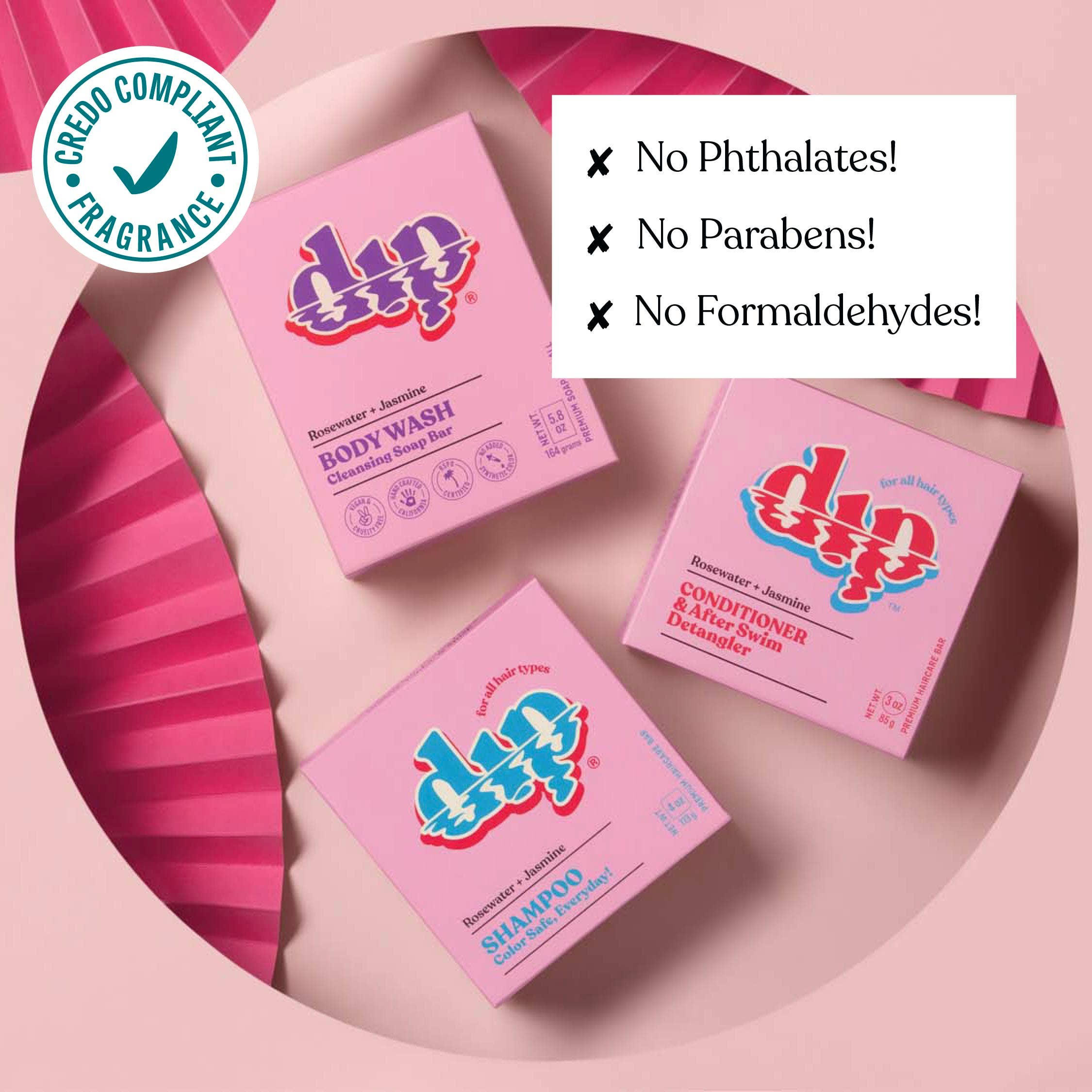 Full-Size Rosewater & Jasmine Shampoo Bar: Color Safe, Everyday by Dip
