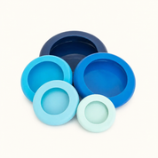 Ice Blue Reusable Silicone Food Savers (Set of 5) by Food Huggers