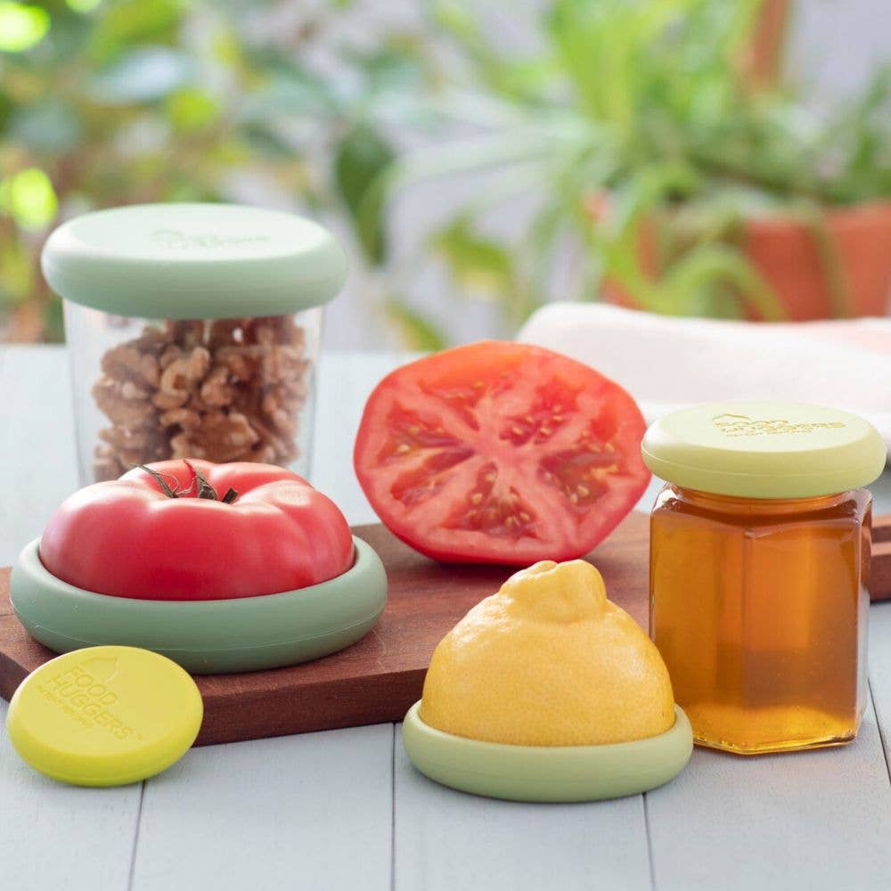 Sage Green Reusable Silicone Food Savers (Set of 5) by Food Huggers
