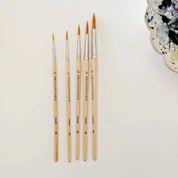 Watercolor Paintbrush - Set of 5 Wooden Brushes by emily lex studio
