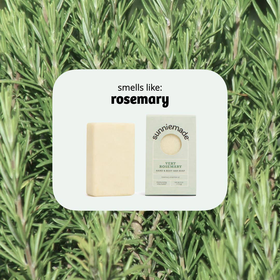 Very Rosemary Moisturizing Hand and Body Bar Soap by Sunniemade