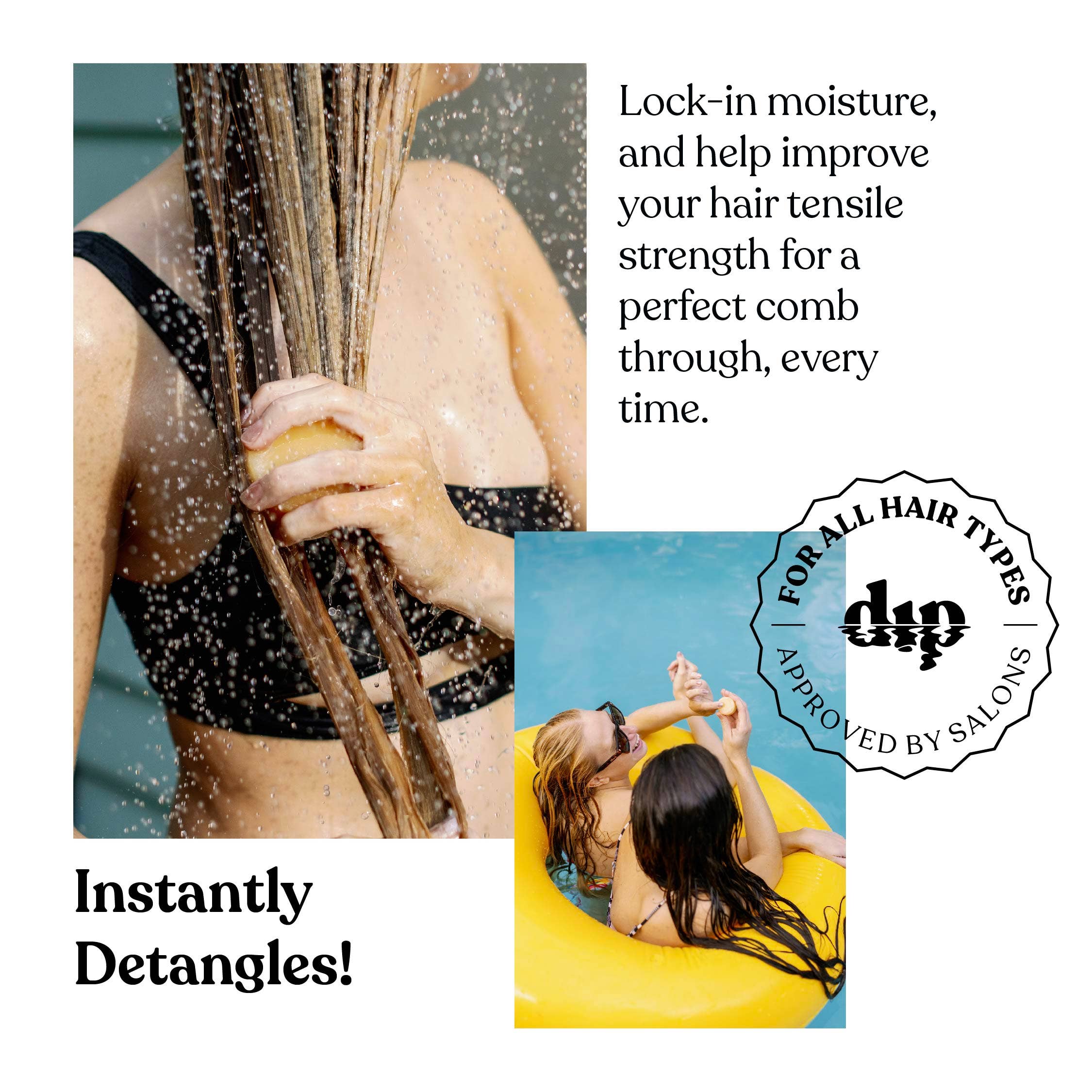 Full-Size Coconut & Almond Conditioner Bar & After Swim Detangler by Dip