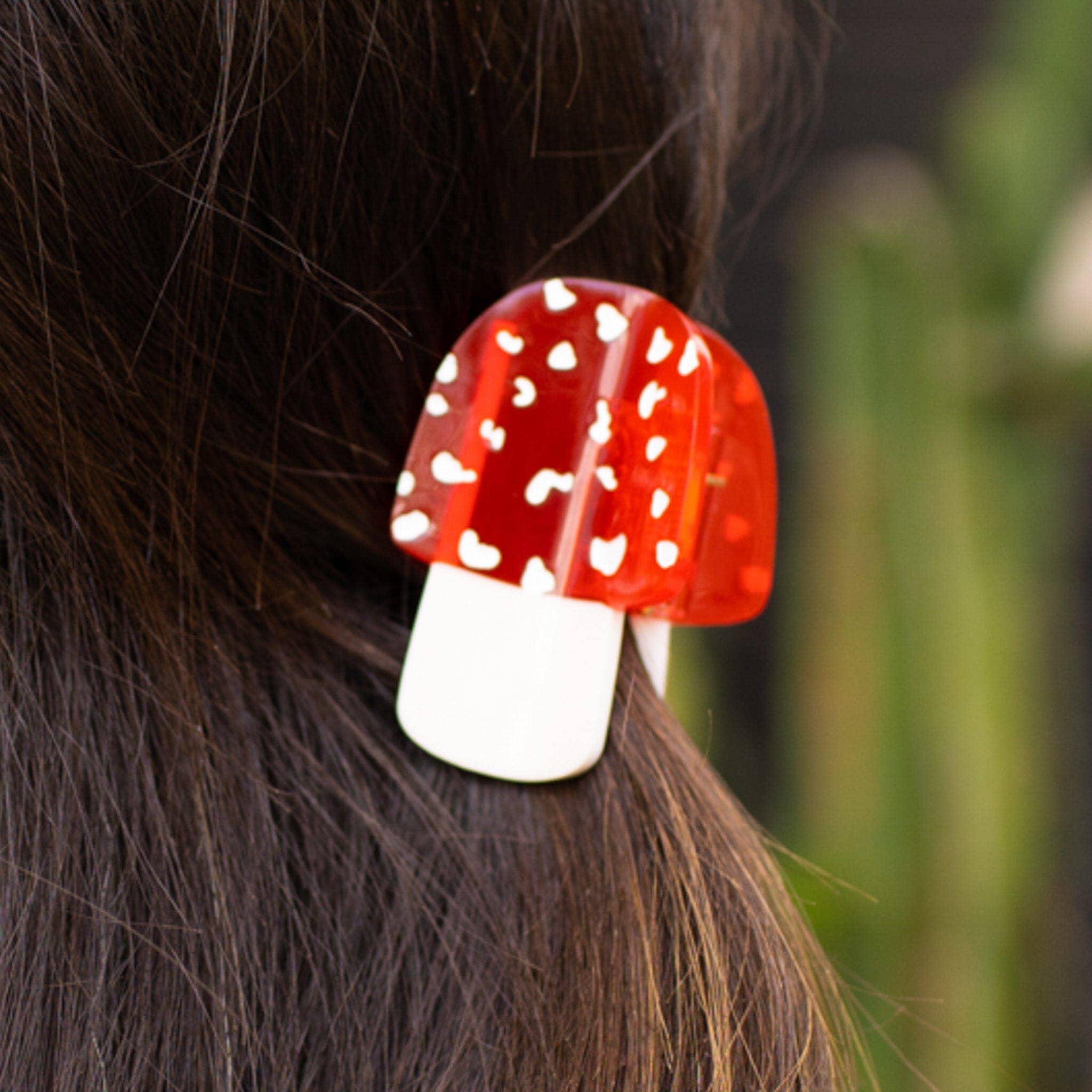 Mini Mushroom Hair Claw Clip by Jenny Lemons