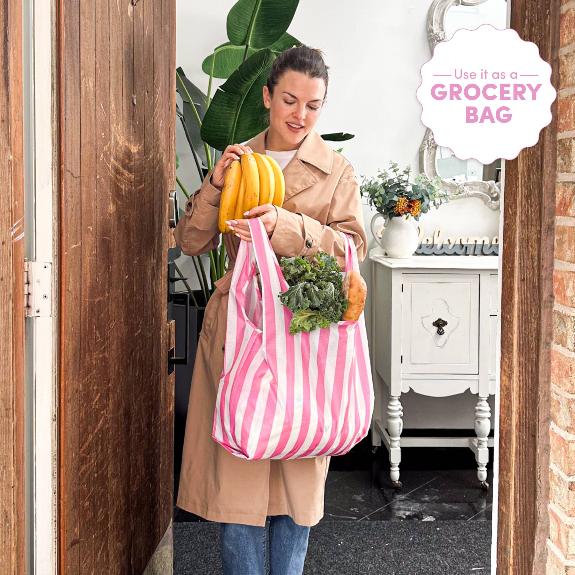 Strawberry Milk Reusable Everything Bag  by Papaya Reusables
