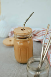Bamboo Jar Lid Regular Mouth w/ Straw Hole by Zefiro