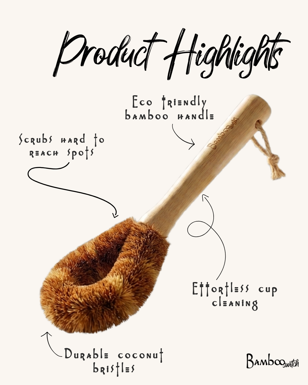Bamboo Bottle Cleaning Brush by Bamboo Switch