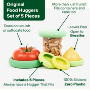 Sage Green Reusable Silicone Food Savers (Set of 5) by Food Huggers