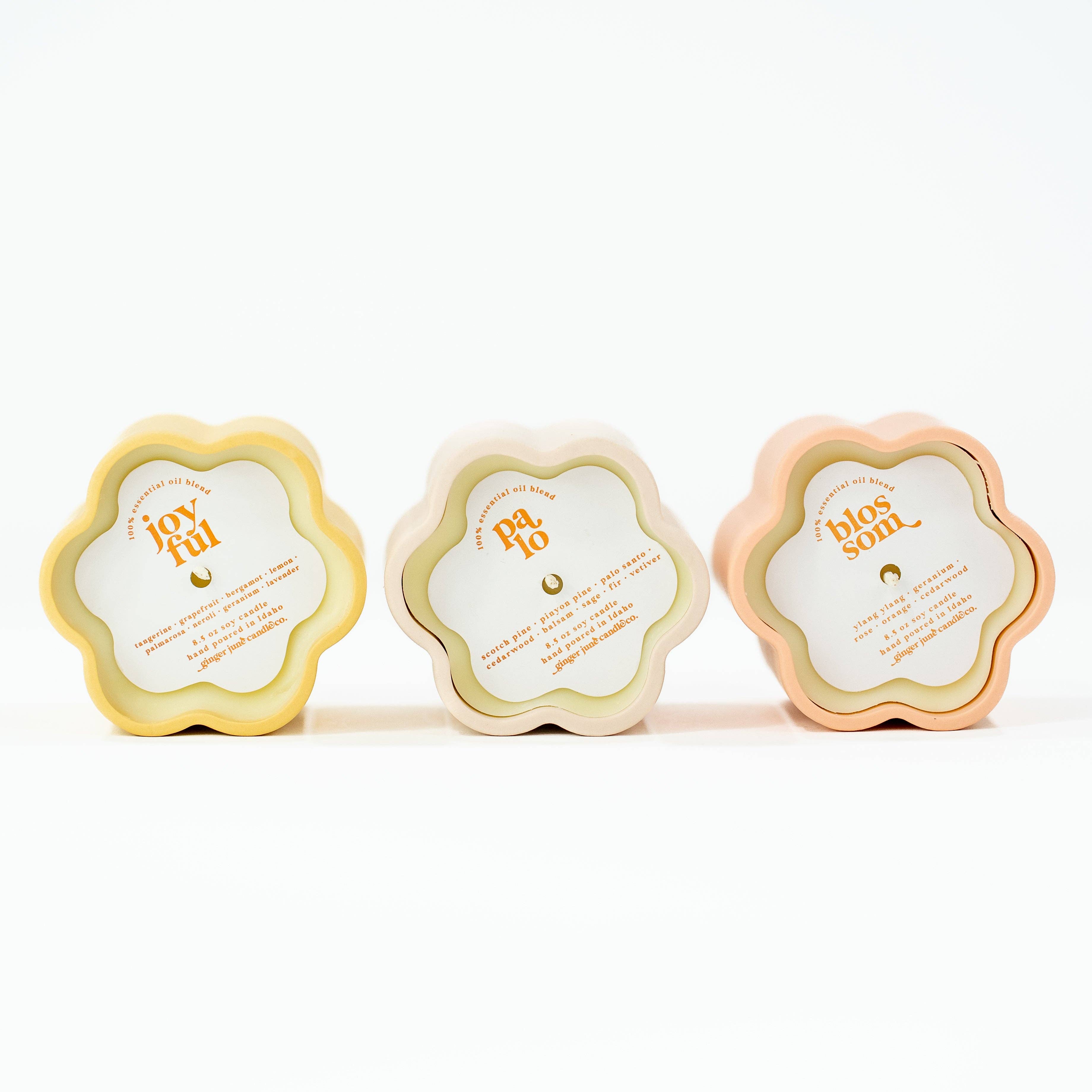 Ceramic Daisy 100% Essential Oil Soy Candle by Ginger June Candle Co.