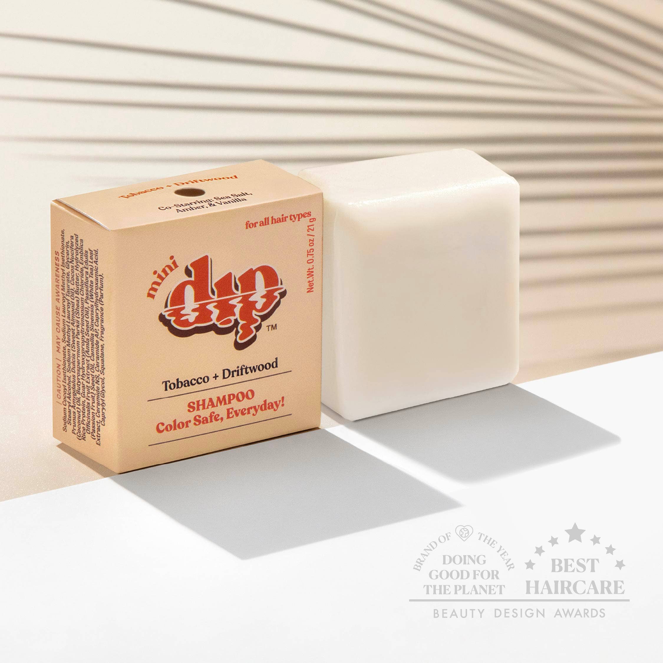 Mini Tobacco & Driftwood Shampoo Bar: Color Safe, Everyday by Dip