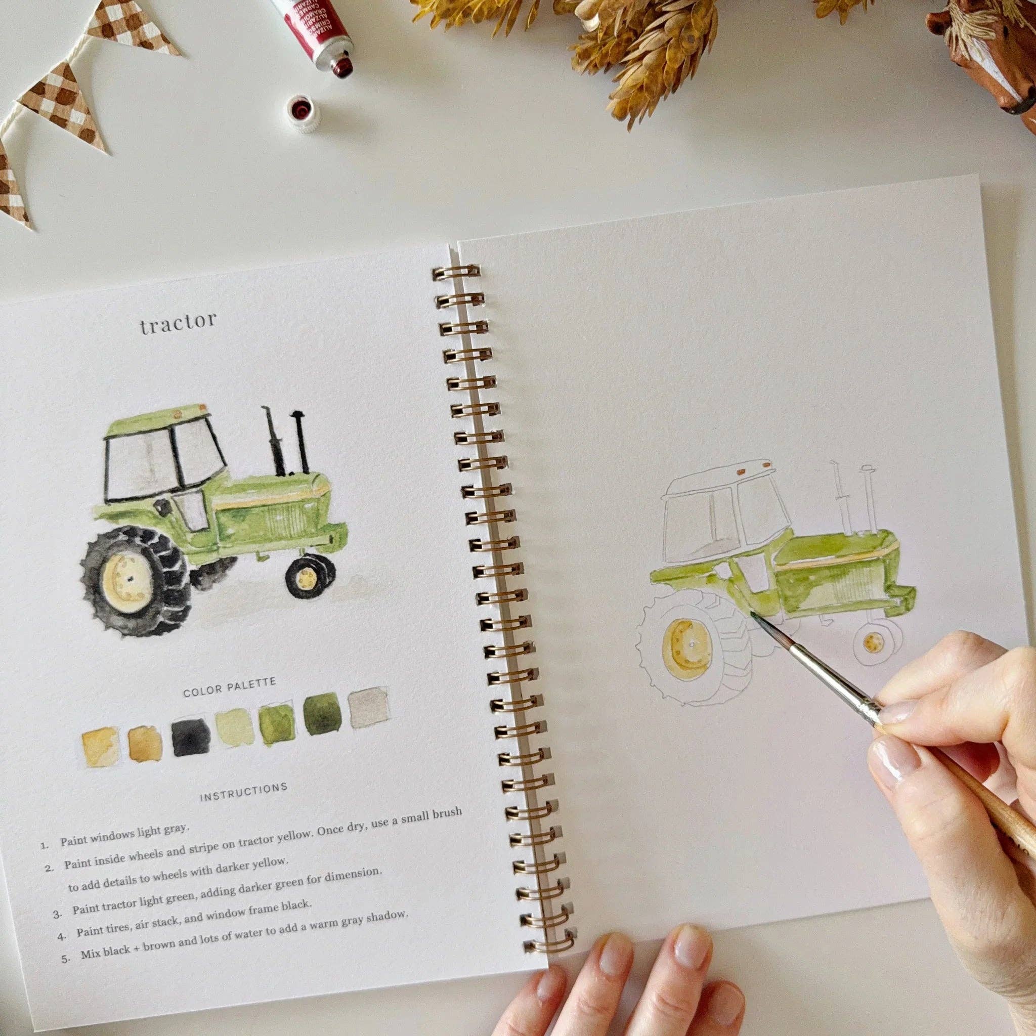 Farm Watercolor Workbook by emily lex studio