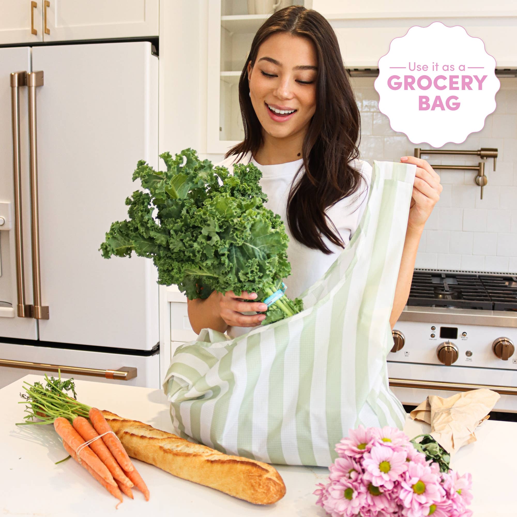 Pistachio Cream Reusable Everything Bag  by Papaya Reusables