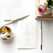 Garden Flowers Paintable Watercolor Notecard Set by emily lex studio