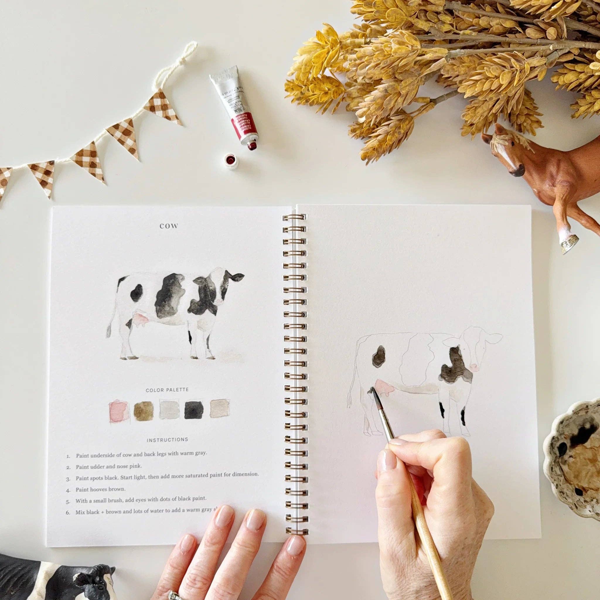 Farm Watercolor Workbook by emily lex studio